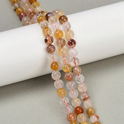 Natural Ferruginous Quartz Beads Strands G-U026-A08-6mm-1