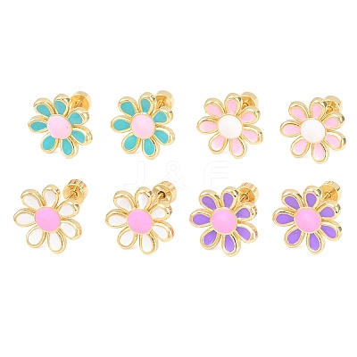 Valentine's Day Brass Stud Earrings EJEW-D359-01G-1