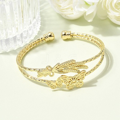 Brass Cuff Bangles BJEW-F526-07G-1