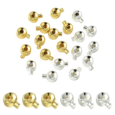 20Pcs 2 Colors Brass Crimp Beads KK-CJ0001-92-1