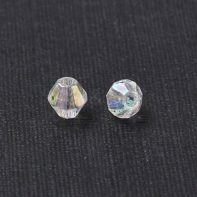 Bicone AB Color Plated Eco-Friendly Transparent Acrylic Beads TACR-A003-4mm-22-1