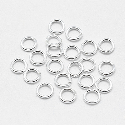 925 Sterling Silver Soldered Closed Jump Rings STER-F032-08S-0.7x4-1