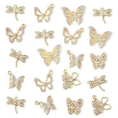 20Pcs 6 Styles Alloy with Rhinestone Pendant FIND-FS0004-28-1
