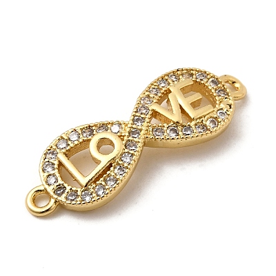 Brass Micro Pave Cubic Zirconia Connector Charms KK-I360-033G-1