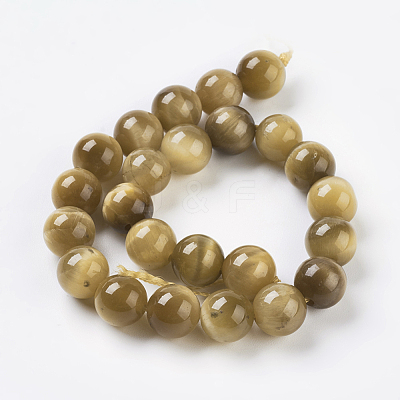 Natural Gold Tiger Eye Beads Strands X-G-C076-8mm-1AA-1