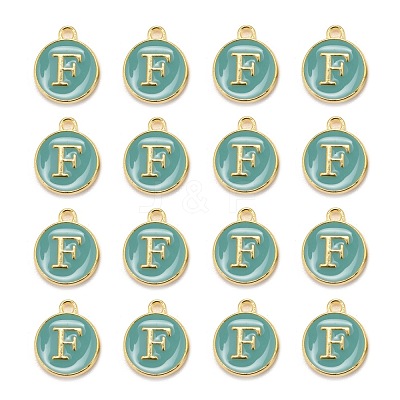 Golden Plated Alloy Enamel Charms X-ENAM-S118-05F-1