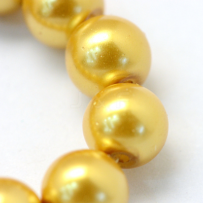 Baking Paint Pearlized Glass Pearl Round Bead Strands HY-Q003-6mm-31-1