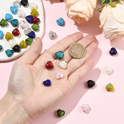 40Pcs 10 Colors Millefiori Glass Beads GLAA-YW0005-78-1