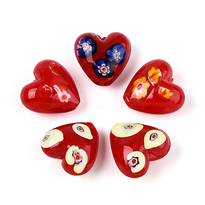 Handmade Millefiori Glass Beads LAMP-N024-43D-1