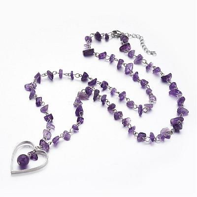 Natural Gemstone Beaded Necklaces NJEW-JN01709-1