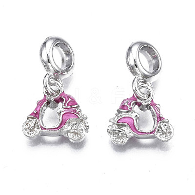Rack Plating Alloy Enamel European Dangle Charms MPDL-N039-038-1