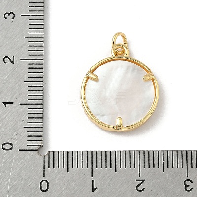 Brass Micro Pave Cubic Zirconia with Shell Pendants KK-Z115-04G-1