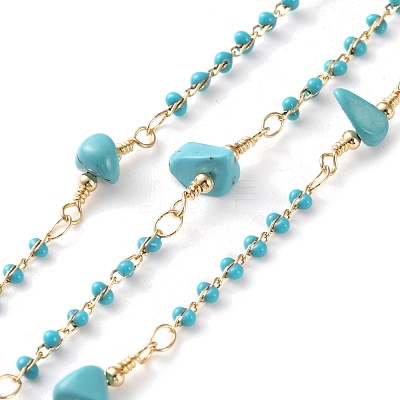 Handmade Brass Enamel Link Chains CHC-F019-06G-1
