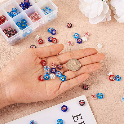 Handmade Millefiori Glass Beads LK-CD0001-002-1