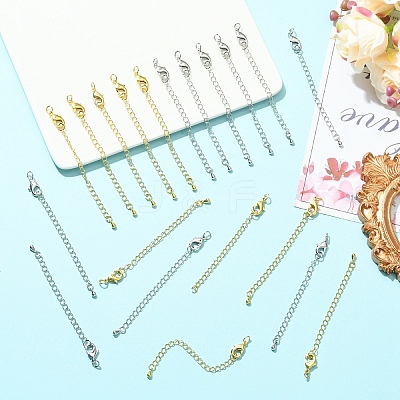 10Pcs Long-Lasting Plated Brass Chain Extender KK-YW0003-82G-1