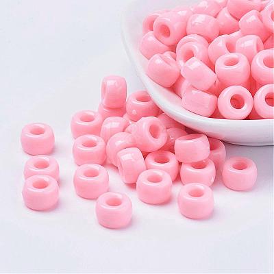 Opaque Acrylic European Large Hole Beads PL338-6-1