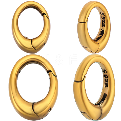 2Pcs 925 Sterling Silver Spring Gate Rings STER-BBC0006-41C-1
