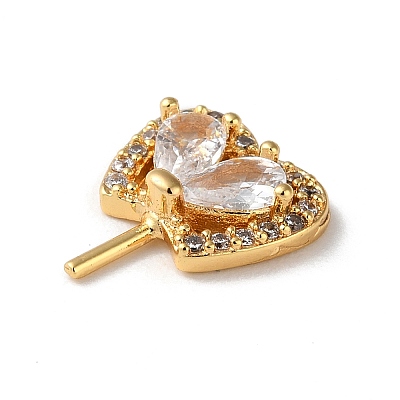 Rack Plating Brass Cubic Zirconia Cabochons KK-M264-05G-1