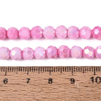 Anti-Tarnish Electroplate Glass Beads Strands EGLA-ZX010-6mm-02-1
