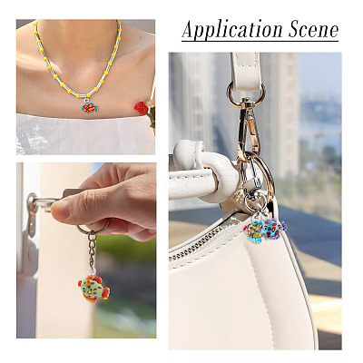 5Pcs 5 Colors Handmade Lampwork Pendants LAMP-TA0002-67D-1