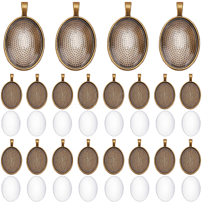 30Pcs Alloy Pendant Cabochon Settings FIND-SP0005-68-1
