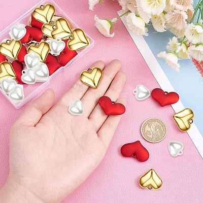30Pcs 3 Style Heart Pendants FIND-FH0003-50-1