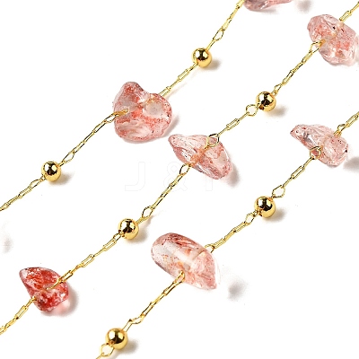 Handmade Nuggets Glass Beaded Chains CHC-F020-07G-02-1