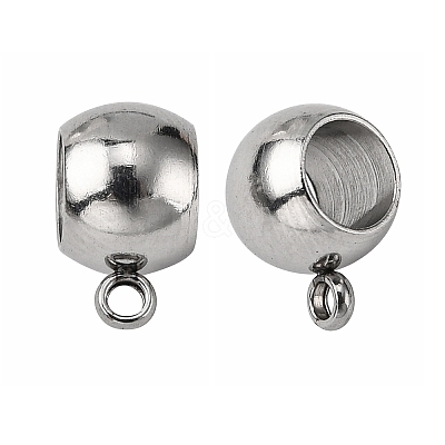 Tarnish Resistant Rondelle 201 Stainless Steel Tube Bails X-STAS-R075-22-1
