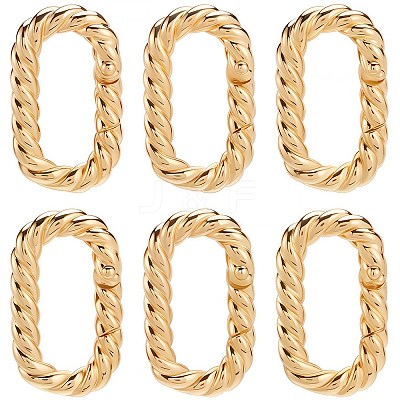 6Pcs Brass Spring Gate Rings KK-SC0005-71-1