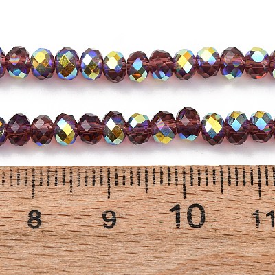 Electroplate Transparent Glass Beads Strands EGLA-A046-01A-14-1