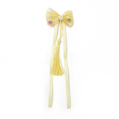 Bowknot Long Ribbon Alligator Hair Clip PHAR-D013-03B-1