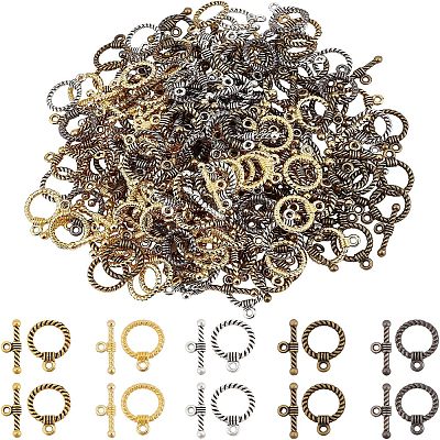 Tibetan Style Toggle Clasps TIBE-FH0001-06-NR-1