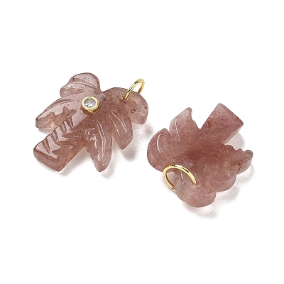 Natural Strawberry Quartz Carved Pendants GG-CBA67BD-02G-H-1
