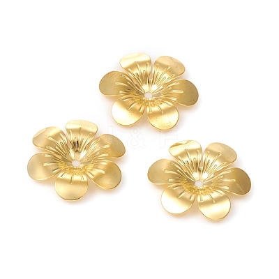 6-Petal Brass Bead Caps KK-I669-06G-1