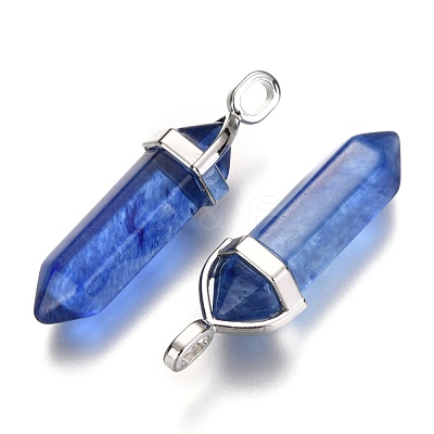 Watermelon Stone Glass Pointed Pendants X-G-F295-03L-1