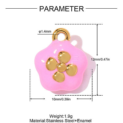 304 Stainless Steel Enamel Pendants STAS-OY011-81G-1