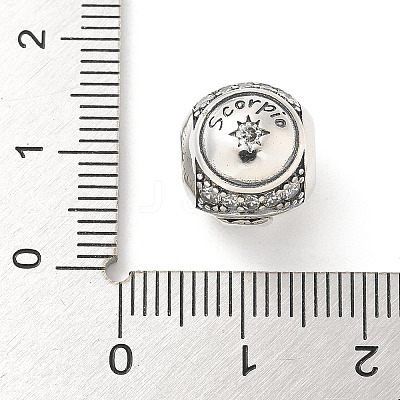 Brass Clear Cubic Zirconia European Beads LS-FIND-M049-01AS-01-1