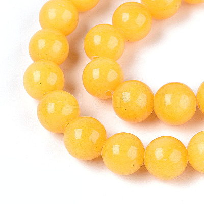 Dyed Natural Mashan Jade Round Beads Strands G-T139-8mm-67A-1