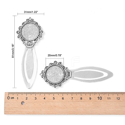 Tibetan Style Bookmark Cabochon Settings TIBE-S157-AS-NR-1