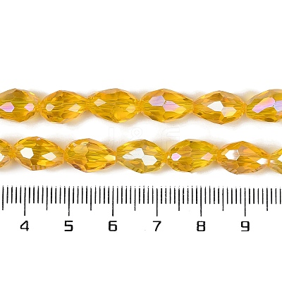 Transparent Electroplate Glass Beads Strands EGLA-N013-T8mm-B04-1