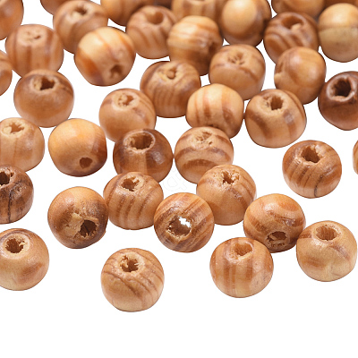 Undyed Natural Wood Beads X-TB611Y-6mm-LF-1