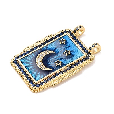 Brass Micro Pave Cubic Zirconia Pendants KK-K408-72G-03-1