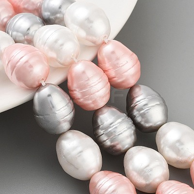 Electroplated Shell Pearl Beads Strands BSHE-H110-01-05-1