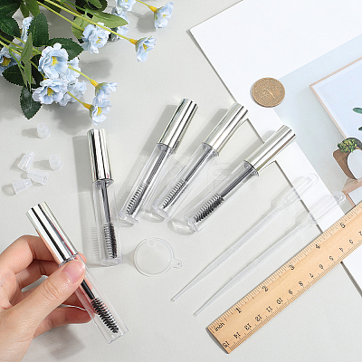 10Pcs DIY Plastic Empty Eyelash Bottle with 4Pcs 2ml Disposable Plastic Dropper with 2Pcs Mini Transparent Plastic Funnel Hopper MRMJ-GF0001-53C-1