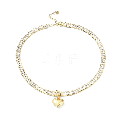 Brass Heart Charm Bracelets BJEW-F450-03G-1