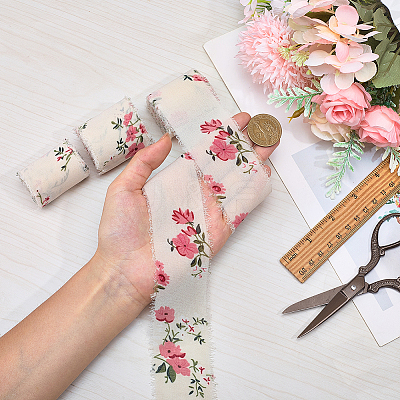 5M Polyester Fringe Flower Printed Ribbon OCOR-WH20006-19A-1