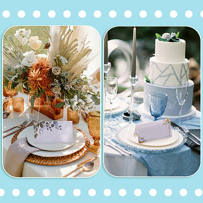 80 Sheets 4 Styles Rectangle Paper Table Place Cards AJEW-TA0003-61-1