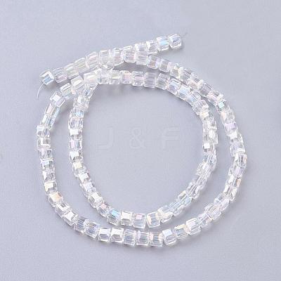 Electroplate Glass Beads Strands EGLA-D018-4x4mm-01-1