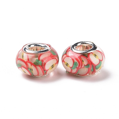 Transparent Resin European Rondelle Beads RPDL-P005-01P-10-1
