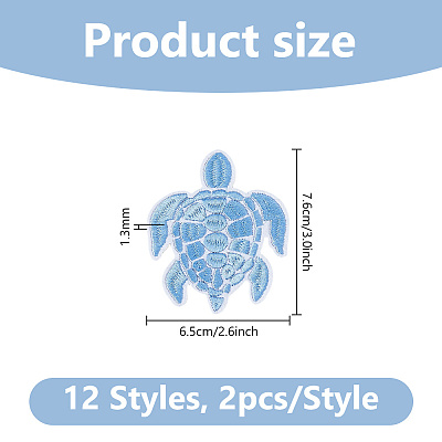 12Pcs Polyester Clothing Pathces DIY-WH0750-405-1